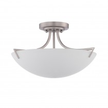 17IN 3LT MB SEMI FLUSH FRST MILK GLASS
