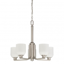 5 LT QUARTZ CHANDELIER OPAL GLS
