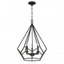 3LT 60W CB LYRIC CAGE PENDANT