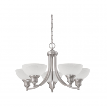 5 LIGHT ALTON CHANDELIER ALABASTER GLS S