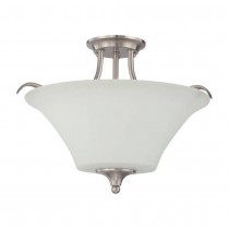 LUMINANCE Semi Flush Mount Darby 3-Lights 100W Bright Satin Nickel F18046-80