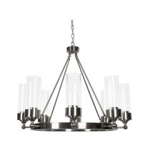 ESQUIRE 8LT CHANDELIER WITH CLEAR GLASS