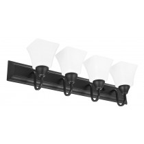 4LT-100W MB VANITY FRSTD SQUARE MILK GLS