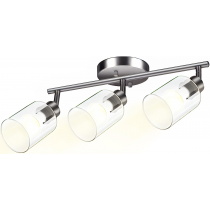 Sunset 3-Light GU10 Ceiling Mount Bar Fixture Clear  & Frosted Glass
