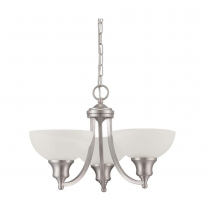3 LIGHT ALTON CHANDELIER ALABASTER GLS S