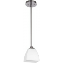 Sunset Lighting 1-Light 100W Medium Base Starling Mini Pendant Bright Satin Nickel F19010-80