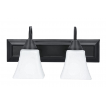 2LT-100W MB VANITY FRSTD SQUARE MILK GLS