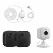 Blink 2pk Outdoor Camera w/ Mini 2 Camera, Weather Resistant 13' Power Adapter