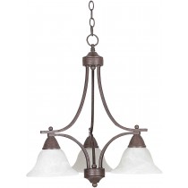 Sunset Lighting 3-Light Chandelier Faux Alabaster Glass, Rubbed Bronze Finish F5160-62