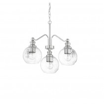 Sunset Oriana 3 Light Chandelier Seeded Glass Bright Satin Nickel F29003-80