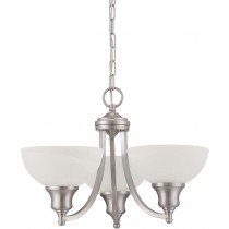 Sunset Lighting Alton 3-Light Chandelier, Faux Alabaster Glass Chrome finish F5453-15