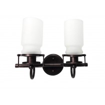 Sunset Qairo 2 Light Vanity With Frosted Seeded Glass Shades F25102-64