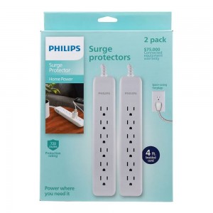 PHILIPS 6 OUTLET SURGE PROTECTORS 2PK