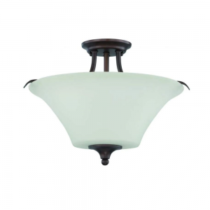 3 LT 100W MB DARBY SEMI FLUSH BRONZE