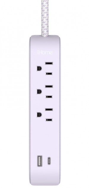 iHome POWERSTRIP W USB C PURPLE