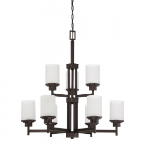 9 LT SOMES CHANDELIER LINEN GLS