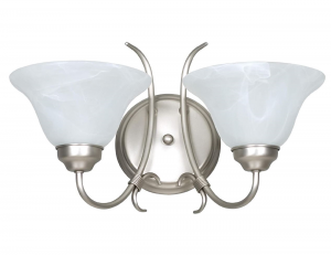 2 LT TWIST SCONCE 2-60W SN
