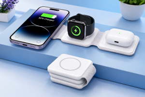 Tzumi 3-in-1 Charge Station | Universal Device Docking Hub White, ChargePad for Smartphone, Earphones, & Smart Watch - T30106BJ-2