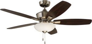 Emerson Lindell 52" Antique Pewter Ceiling Fan w/ LED Light - Charcoal / Timber Gray Blades CF825AP 
