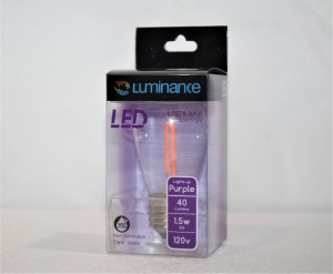Luminance A19 Non-Dimmable E26 LED 1.5W Light S14 Bulb Purple L7578-RP-P
