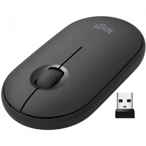 Logitech Pebble M350 Mouse Graphite color, Sensor Technology: High-precision Optical tracking - 910-007179