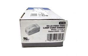 Luminance Hi-Low In Line Switch In White 200 Watts 120V SPT-2 Model D178 10-pack