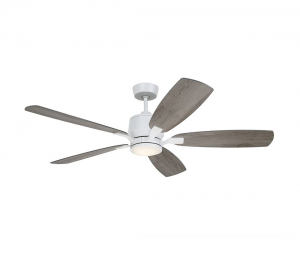 Luminance Kathy Ireland Ion Eco LED 72" Ceiling Fan, Satin White with Timber Grey Blades