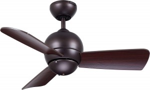30" Ceiling Fan, Dark Bronze w/ Wall Control 