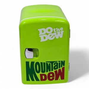 CURTIS Mountain Dew MIS134MD, Mini Portable Compact Personal Fridge Cooler, 4 Liter Capacity Chills 6x 12 oz Cans, 100% Freon-Free & Eco Friendly, Lime