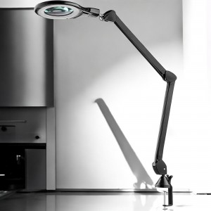 Tensor Magnifying LED Desk Lamp with Natural Daylight, 418 Lumens, 6.26 watts, Flexible Arm, Rocker Switch – Matte Black – Ideal for Jewelry, Watch, Electronics & PC Repair (Model 20189003)