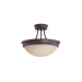 Sunset Lighting 2-Light 14" Semi Flush 23W Tea Stain Glass Provincial Bronze F9308-64