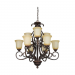 9-LT 2-TIER 60W MB GRAHAM CHANDELIER