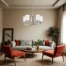 5 LT SOMES CHANDELIER LINEN GLS