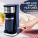 Frigidaire Stainless Steel Coffee Maker - Single Cup With Insulted Travel Mug ECMK095 with 420ml Capacity Navy