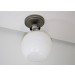 Sunset Lighting Chauncey 1-Light Semi Flush Steel Gray w/ White Glass F27001-59