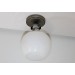 Sunset Lighting Chauncey 1-Light Semi Flush Steel Gray w/ White Glass F27001-59