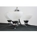 Sunset Lighting Alton 3-Light Chandelier, Faux Alabaster Glass Chrome finish F5453-15