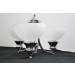 Sunset Lighting Alton 3-Light Chandelier, Faux Alabaster Glass Chrome finish F5453-15