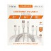 iHome TPE Durastrain Light-n-ing charging to USB-A Nylon Braided Charging Cable with Silicone Wrap, 3 pk 2IHLC2289W0L2