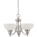Sunset Lighting Alton 3-Light Chandelier, Faux Alabaster Glass Chrome finish F5453-15