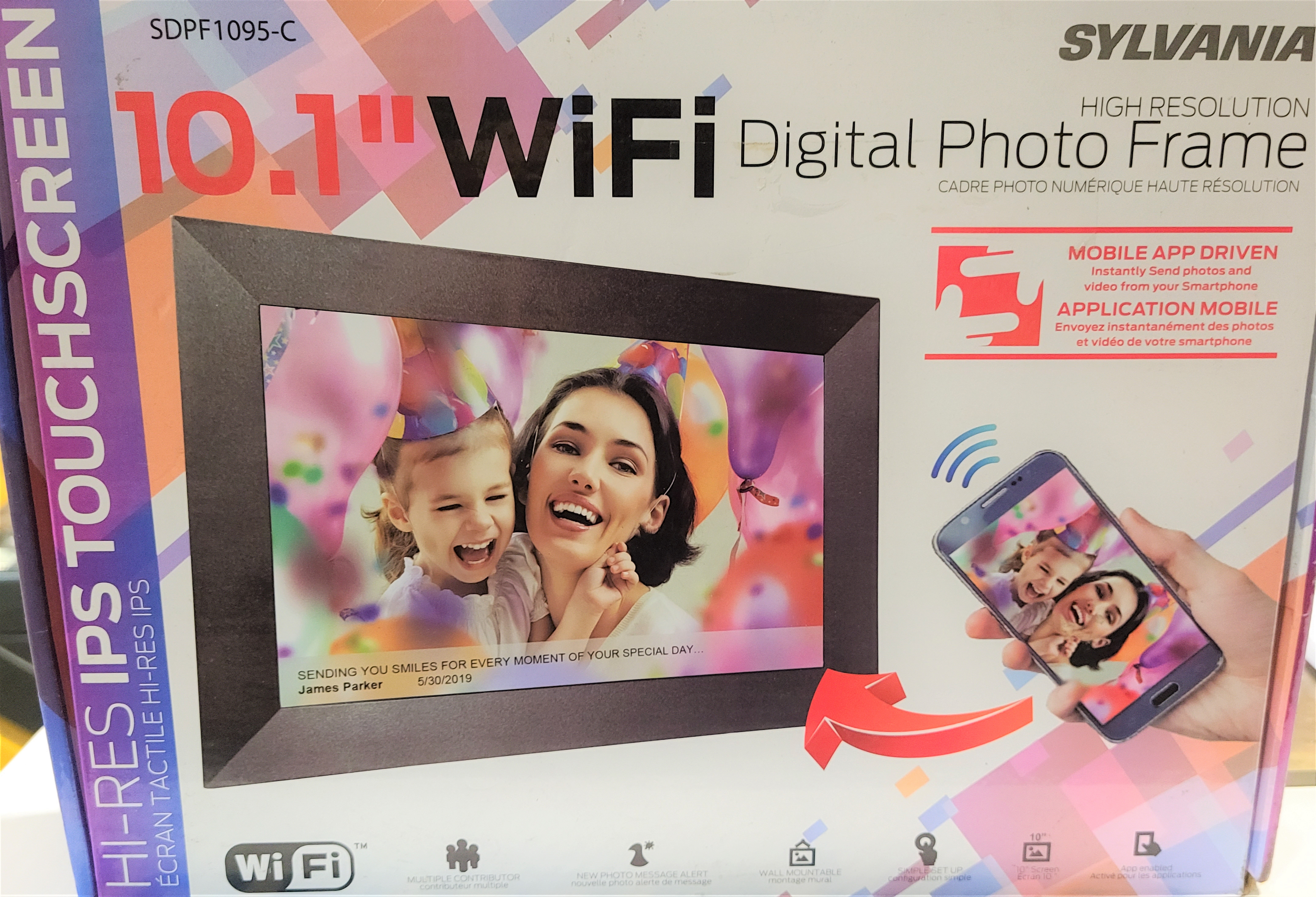 Sylvania SDPF109510.1" WiFi Picture Frame IPS Touchscreen free app Android & iOS - Picture 6 of 7